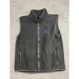 Helly Hansen Fleece Vest Mens Medium Black Full Zip‎ Pockets Outdoor Hiking